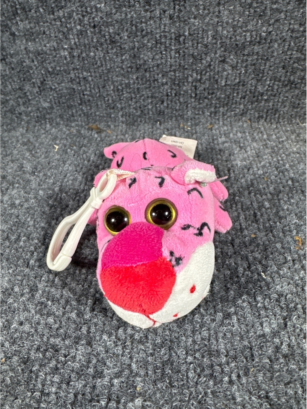 Pink Leopard Plush Clip On Keychain Stuffed Animal Big Eyes Walmart Mini Toy